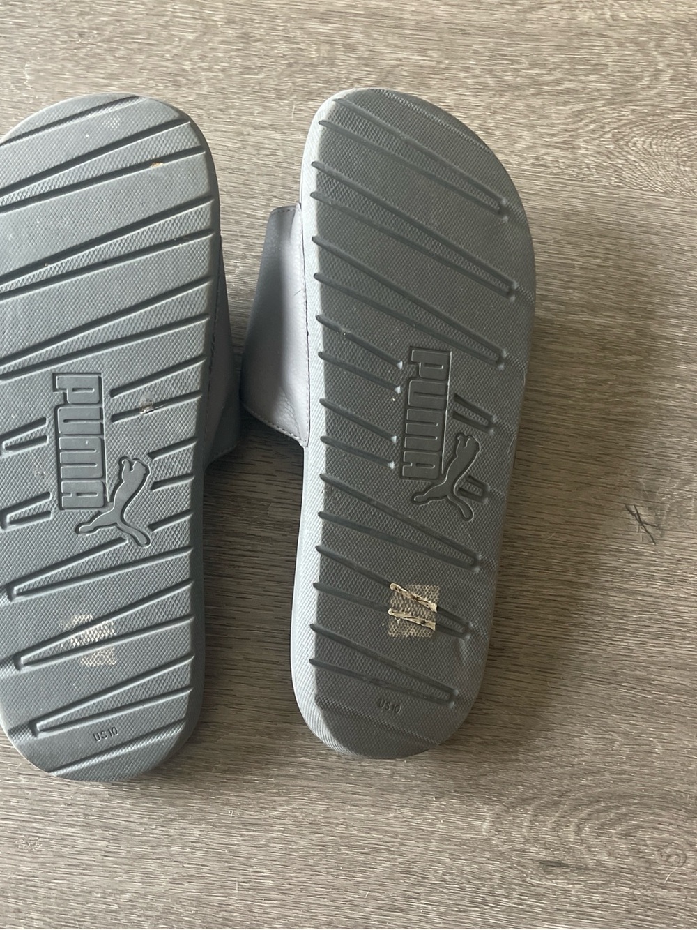 Puma Light Gray Slides with Blue Accent - Picture 4 of 4